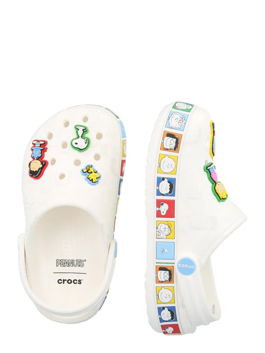Сандалии Crocs 'Peanuts Crocband' белого цвета — фото 2