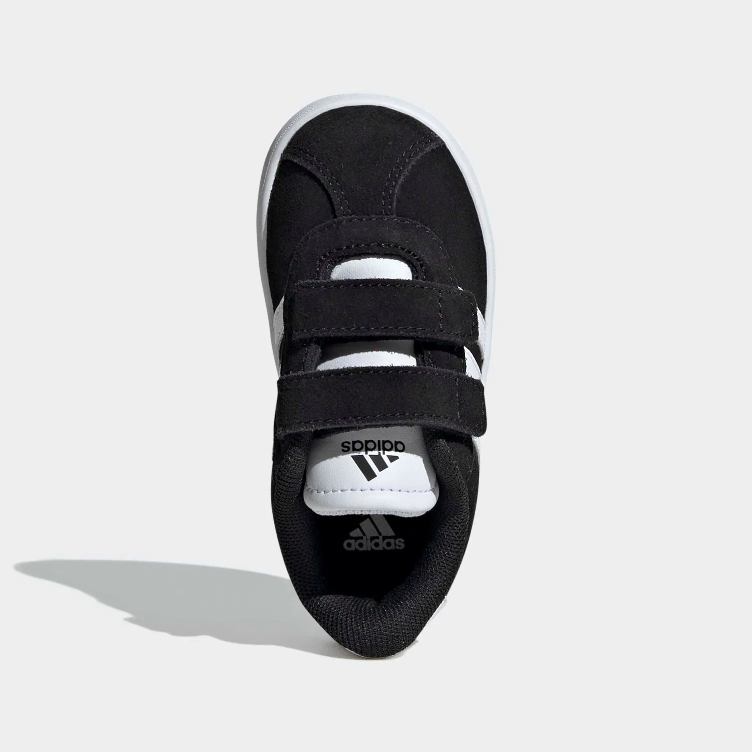 Детские кроссовки на липучках Adidas VL Court 3.0, Core Black/White/Core Black — фото 4