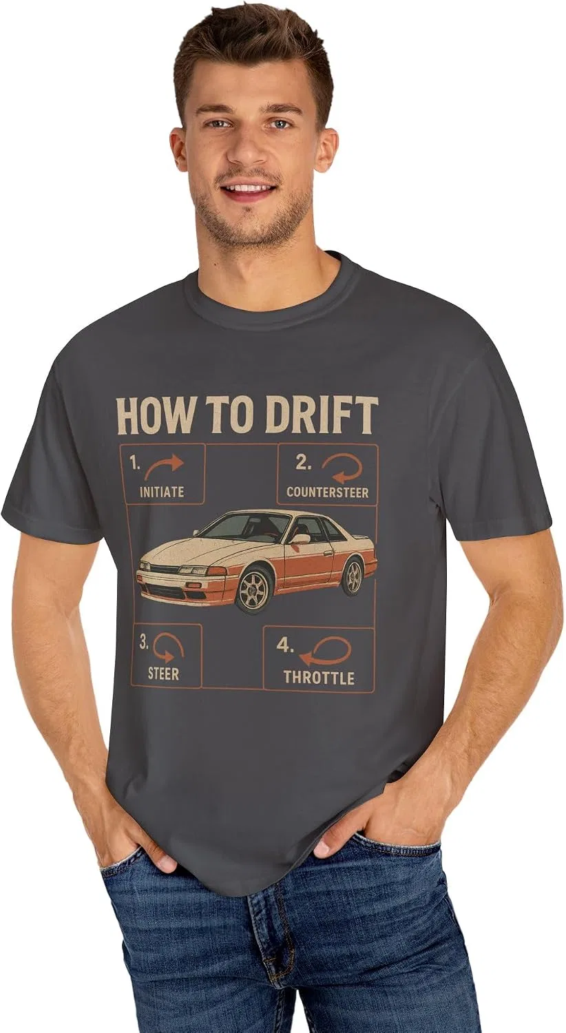 Футболка с дрифт-графикой Retro JDM Comfort Colors 1717, Graphite — фото 4