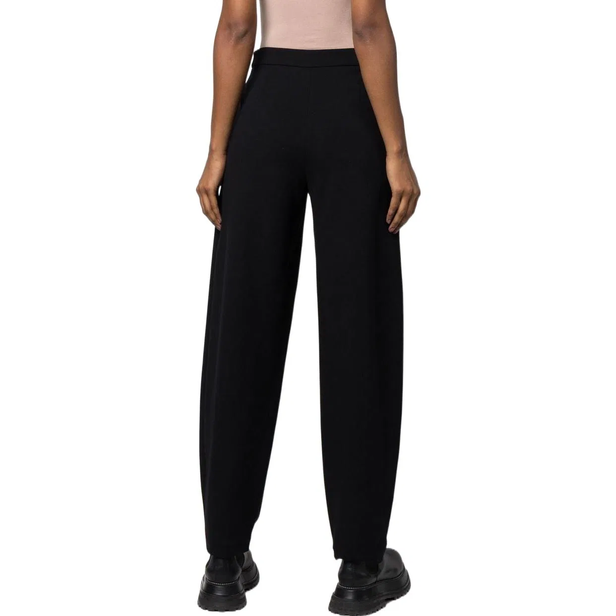 Женские высокие брюки с шевронным жаккардом EMPORIO ARMANI, Black — фото 4
