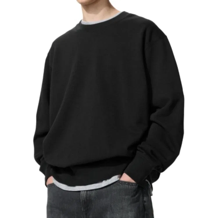 Мужской свитшот с круглым вырезом UNIQLO, Черный