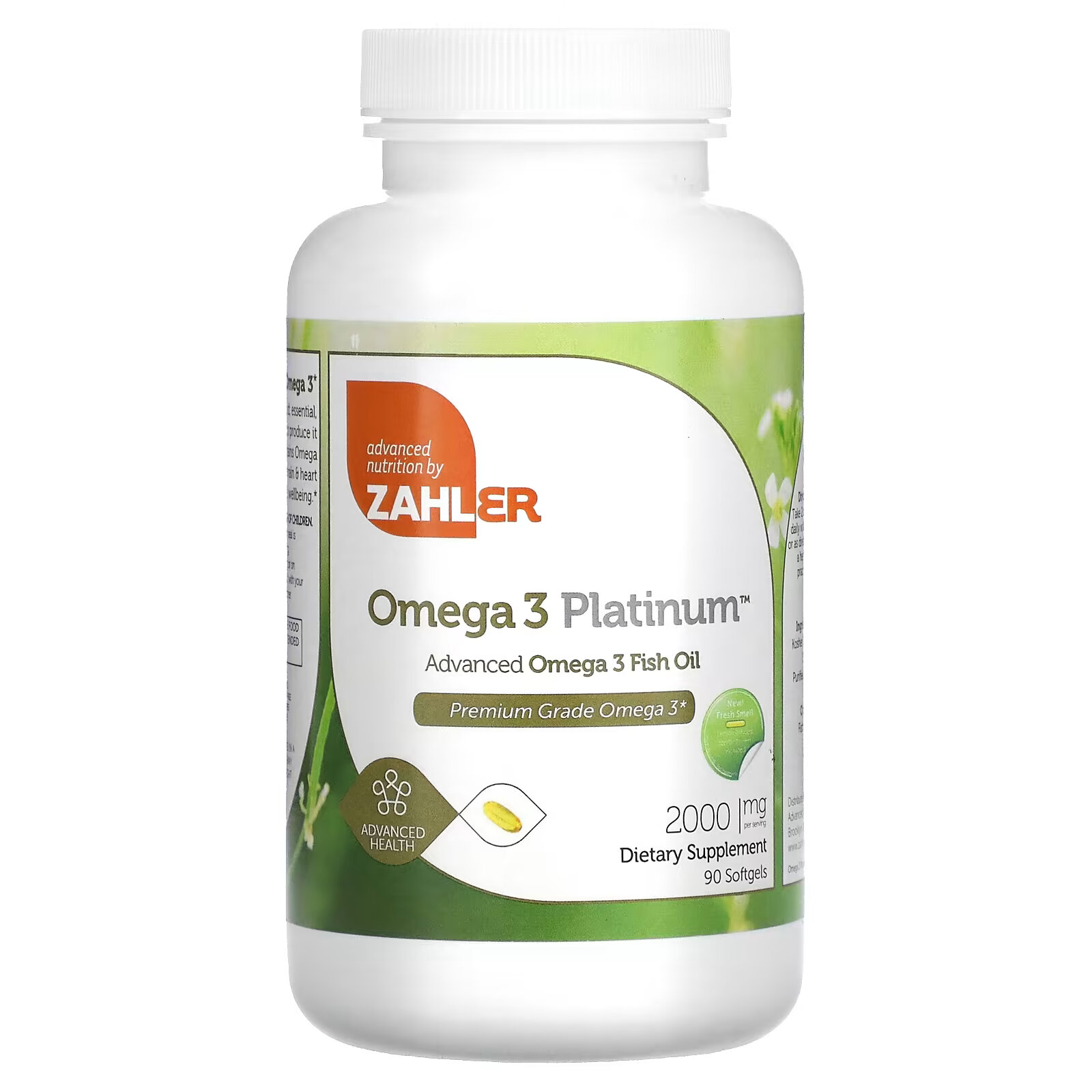 Zahler, Omega 3 Platinum, рыбий жир с омега-3, улучшенная формула, 1000 мг, 90 капсул - фото