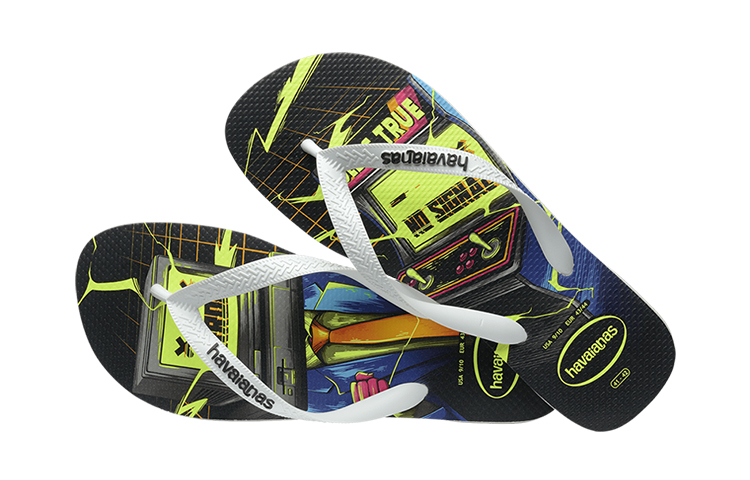 

Шлепанцы унисекс белые/синие/флуоресцентные Havaianas