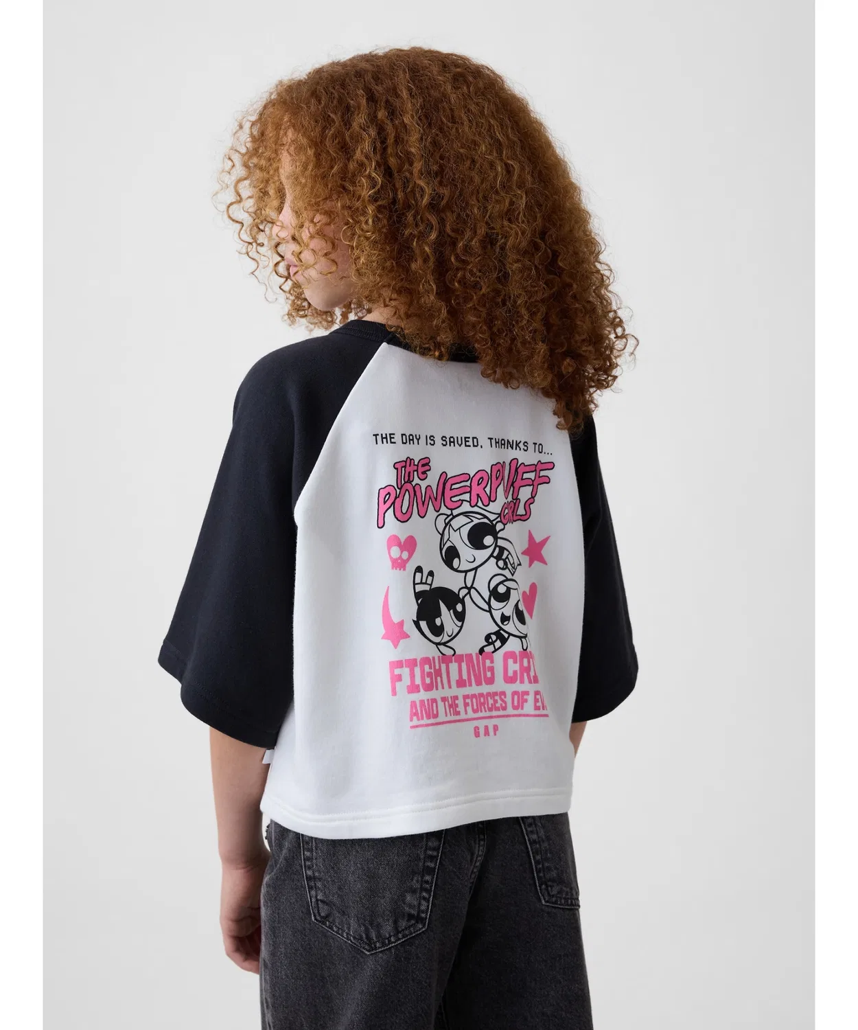 Детский свитшот с принтом Powerpuff Girls GAP, Black
