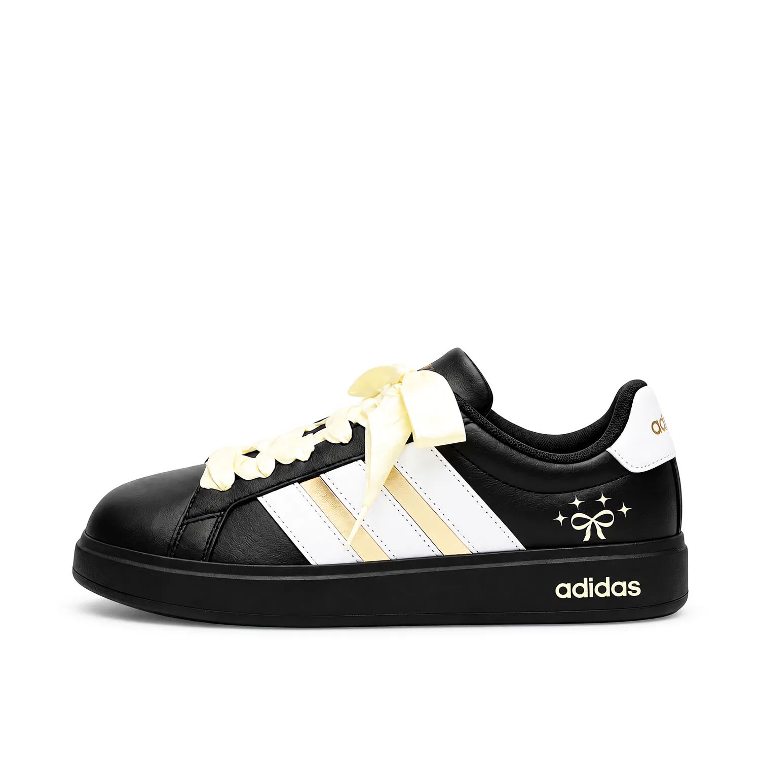 Детские кроссовки для скейтбординга с принтом Adidas Street Talk, Black Yellow