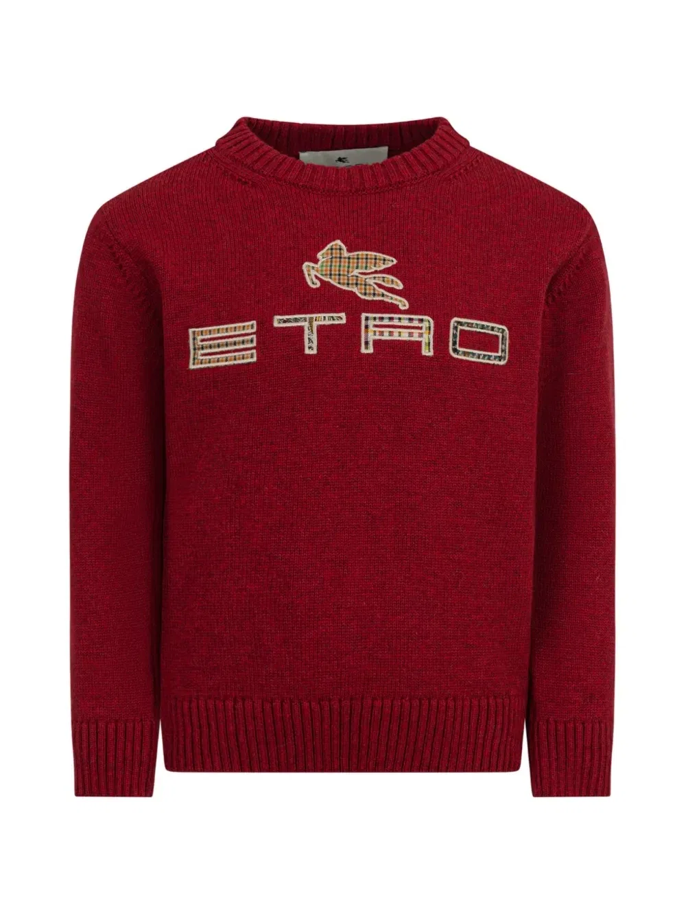 Свитер из кашемирового смесового материала с инкрустированным логотипом Etro Kids, красный