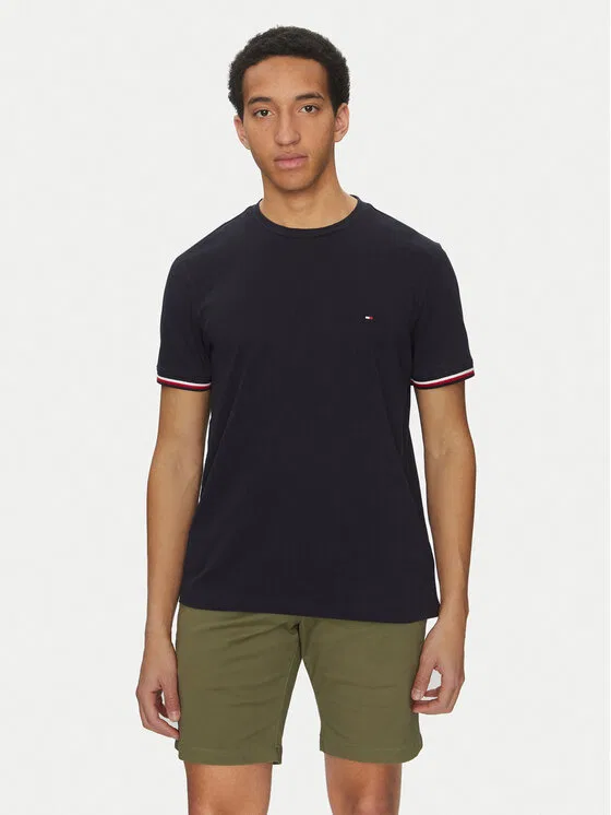 Футболка regular fit Global Stripe Tommy Hilfiger, темно-синий
