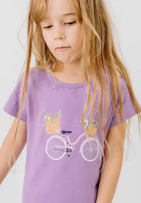 Футболка с принтом Flower garden T-shirt Walkiddy, розовый — фото 3