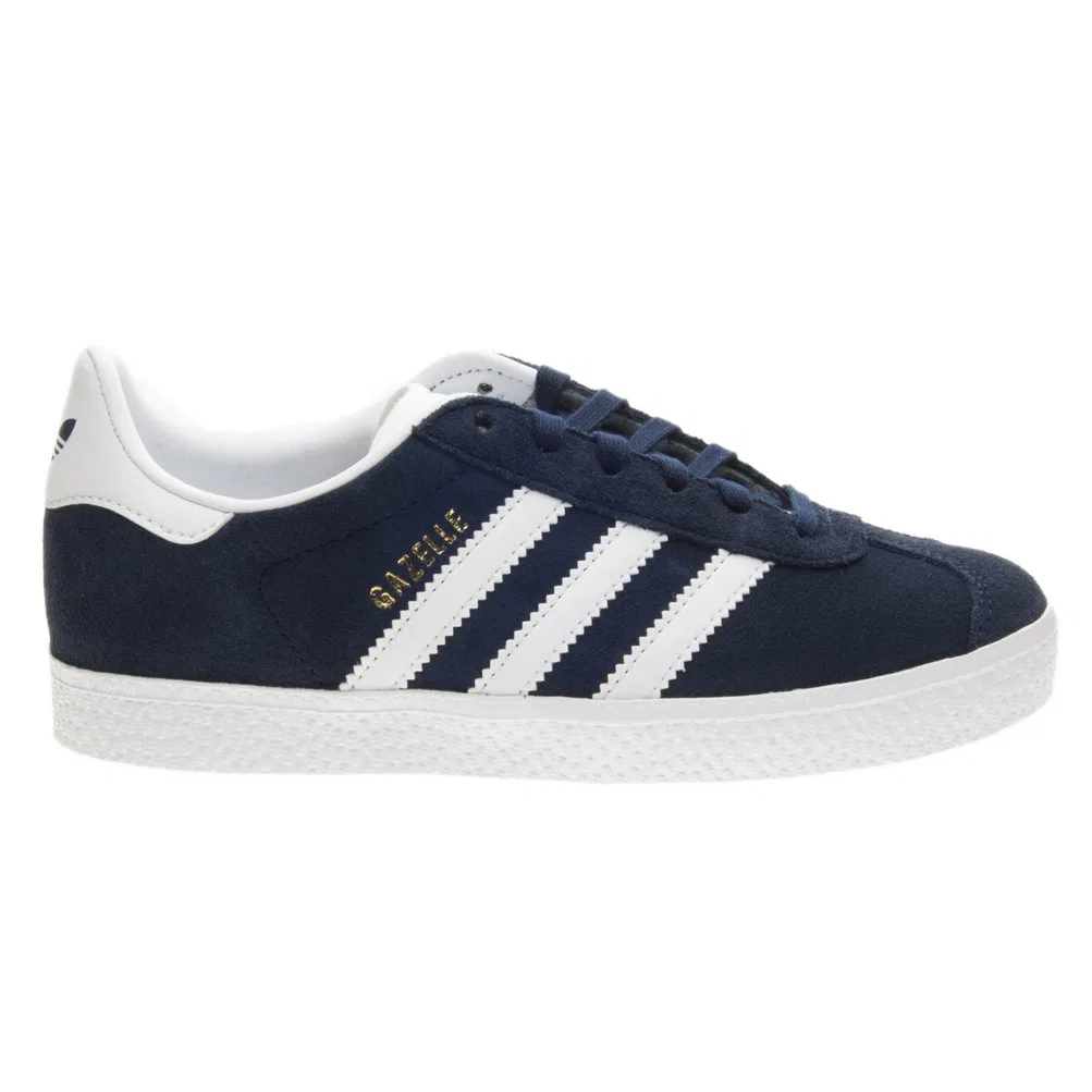 Детские кроссовки для мальчиков замшевые Gazelle Adidas Originals, Blue Collegiate Navy Footwear White Footwear White — фото 3