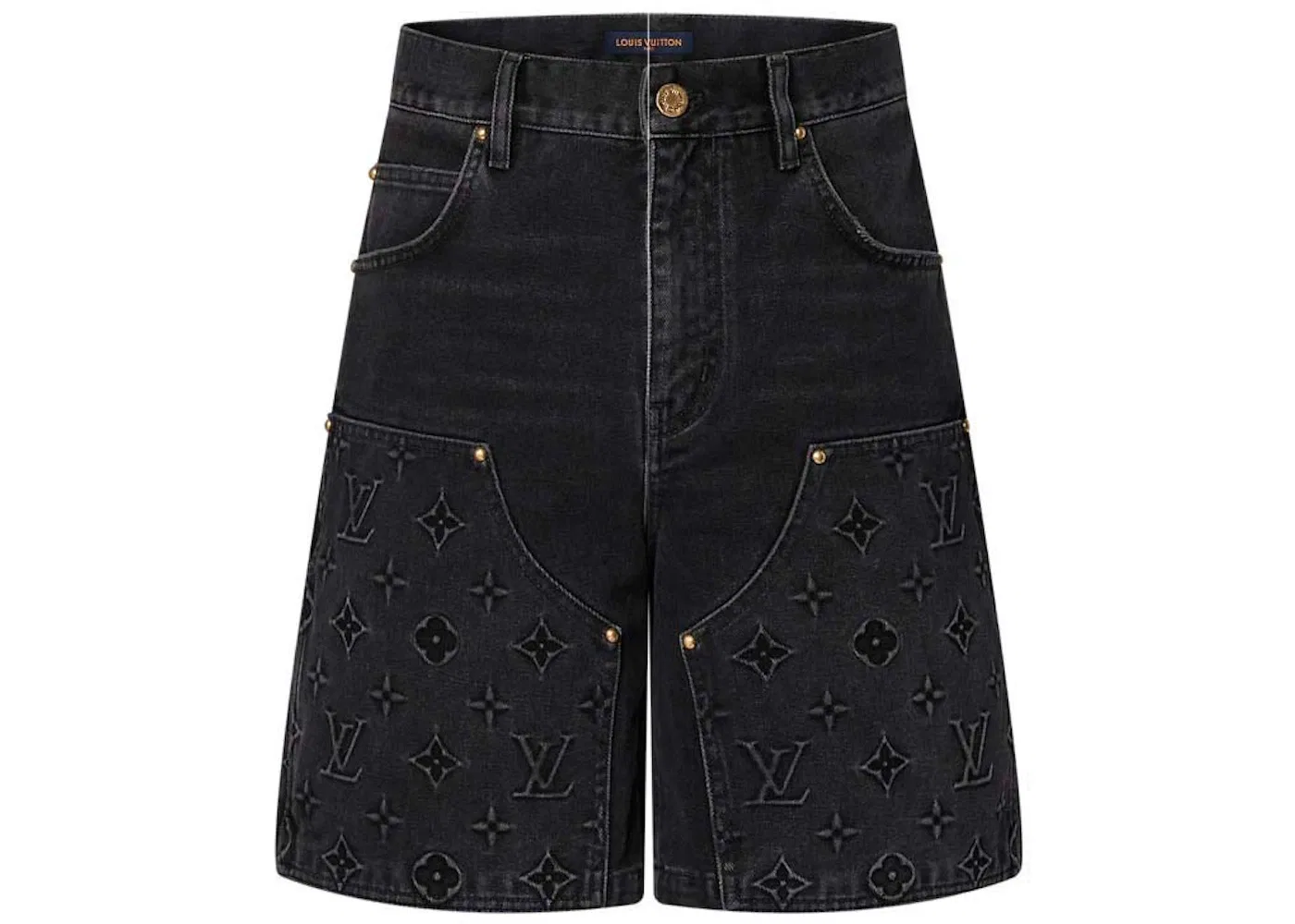Мужские шорты из денима с монограммой Workwear Louis Vuitton, Black