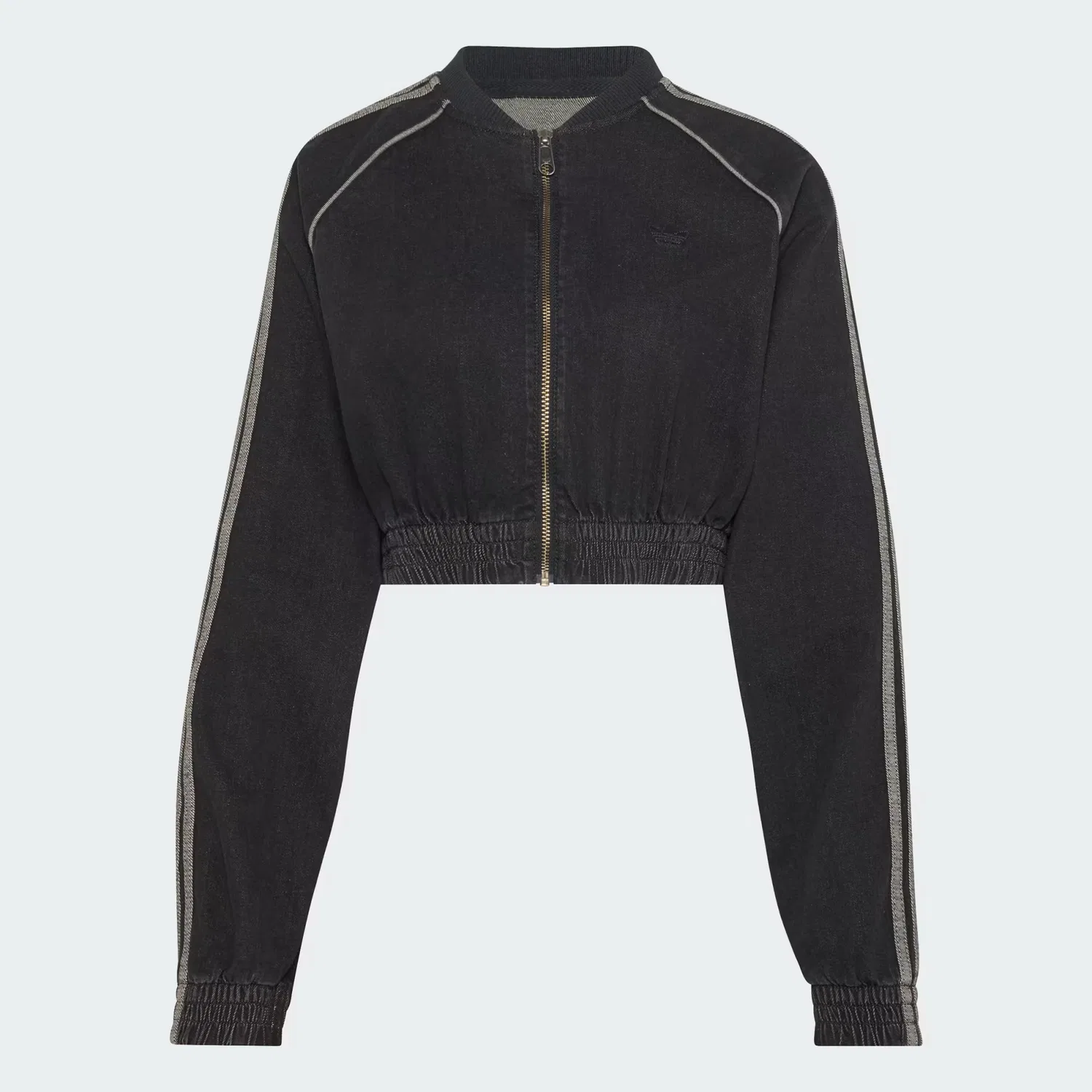 Женская джинсовая олимпийка оверсайз SST Denim Tracktop adidas Originals, черный деним — фото 4