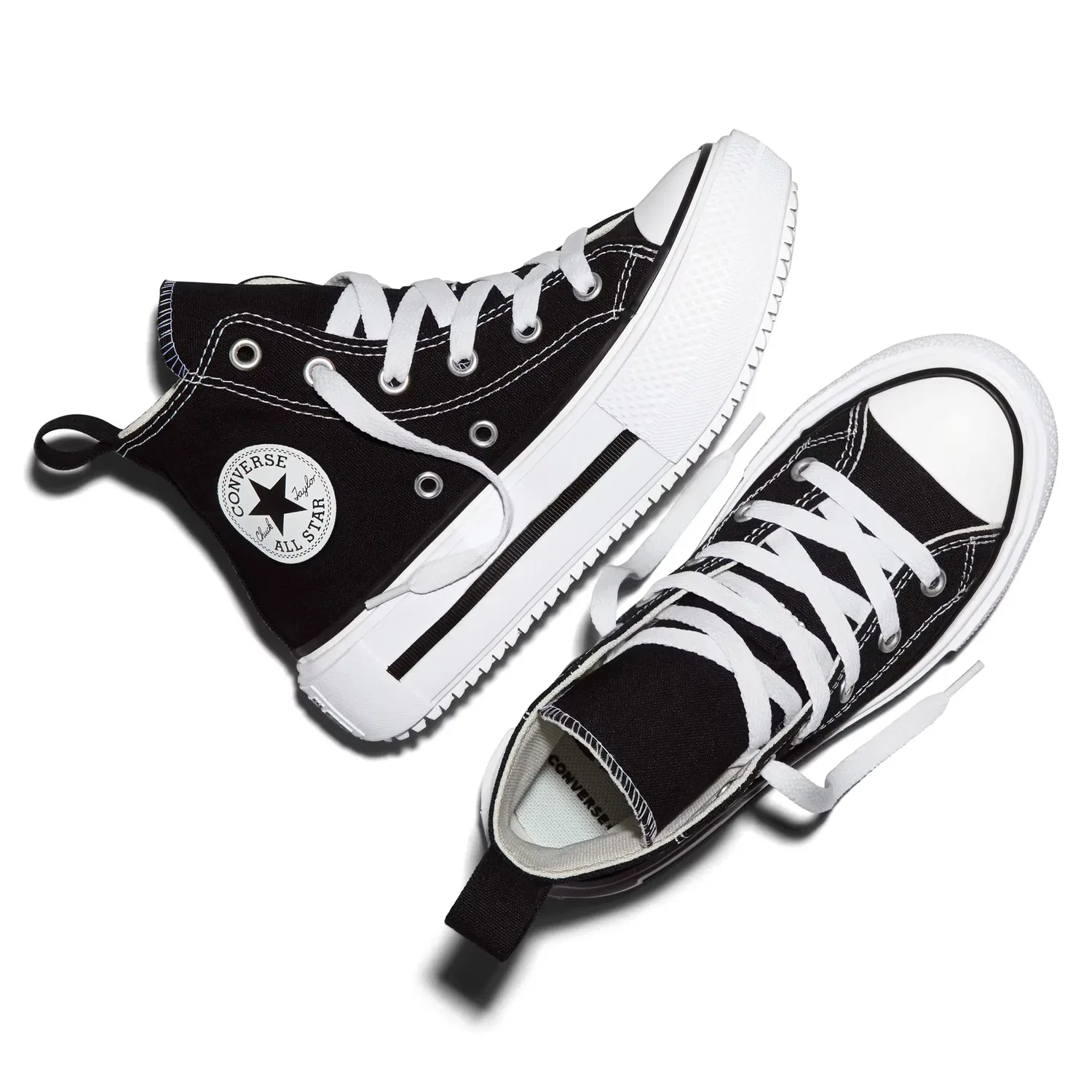Детские кроссовки для мальчиков с принтом Chuck Taylor All Star Lift Double Stack Converse, Negro — фото 3