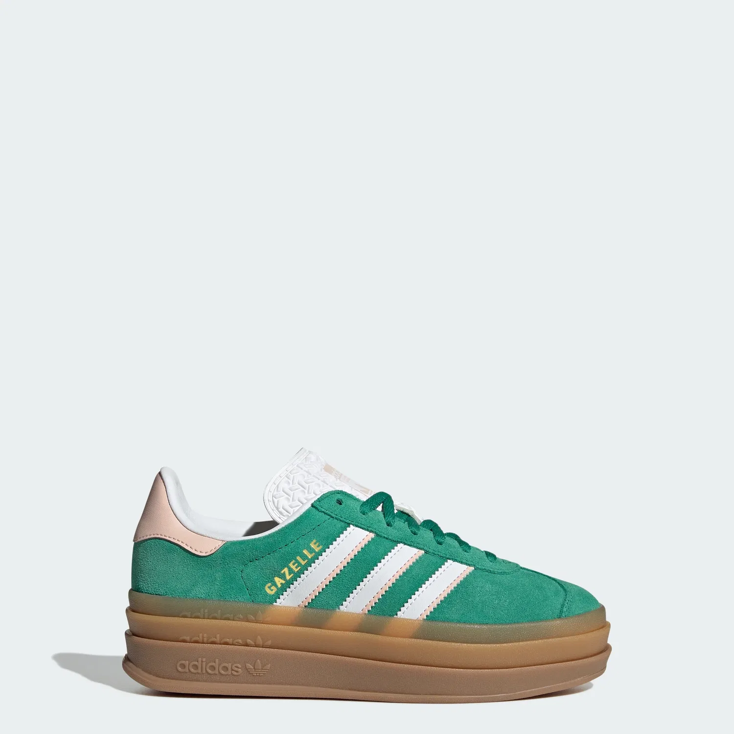 Детские кроссовки на платформе с кожаным верхом adidas, Gazelle Bold Bold Green