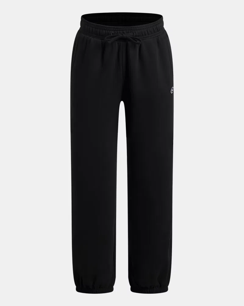 Джоггеры для девочек 66 см утепленные флисовые с начесом UA Rival Fleece UnderArmour, Ultimate Black/White