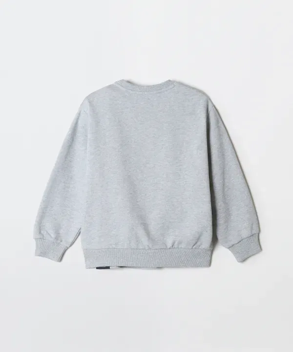 Свитшот детский с принтом, Тамагочи Spao Kids, меланжевый серый — фото 3
