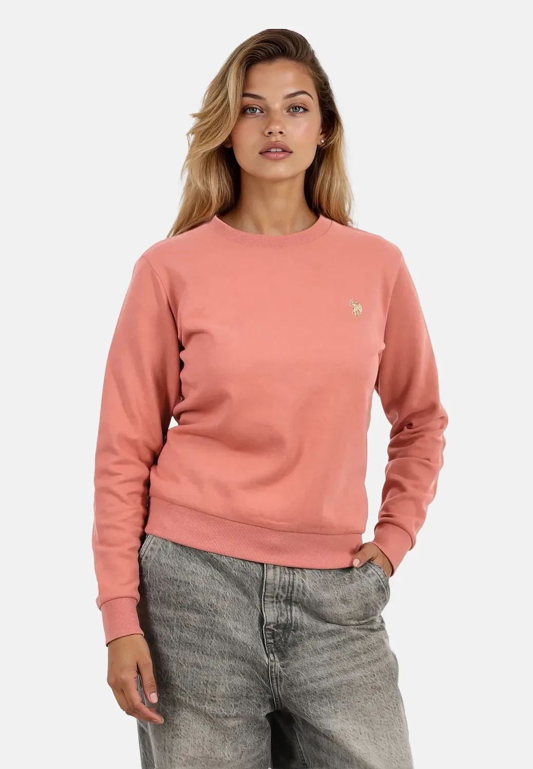 Женский свитер с круглым вырезом U.S. Polo Assn., Darkrose-Beige — фото 2