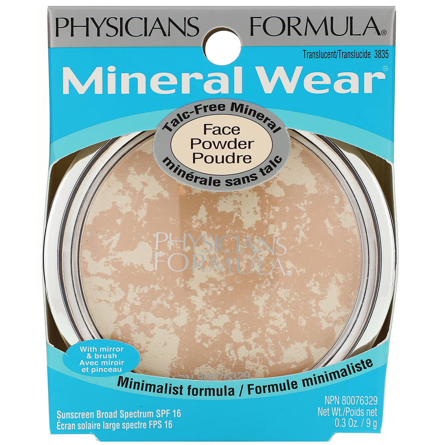 Пудра для лица Physicians Formula Mineral Wear SPF 16, Translucent, 9 г — фото 3