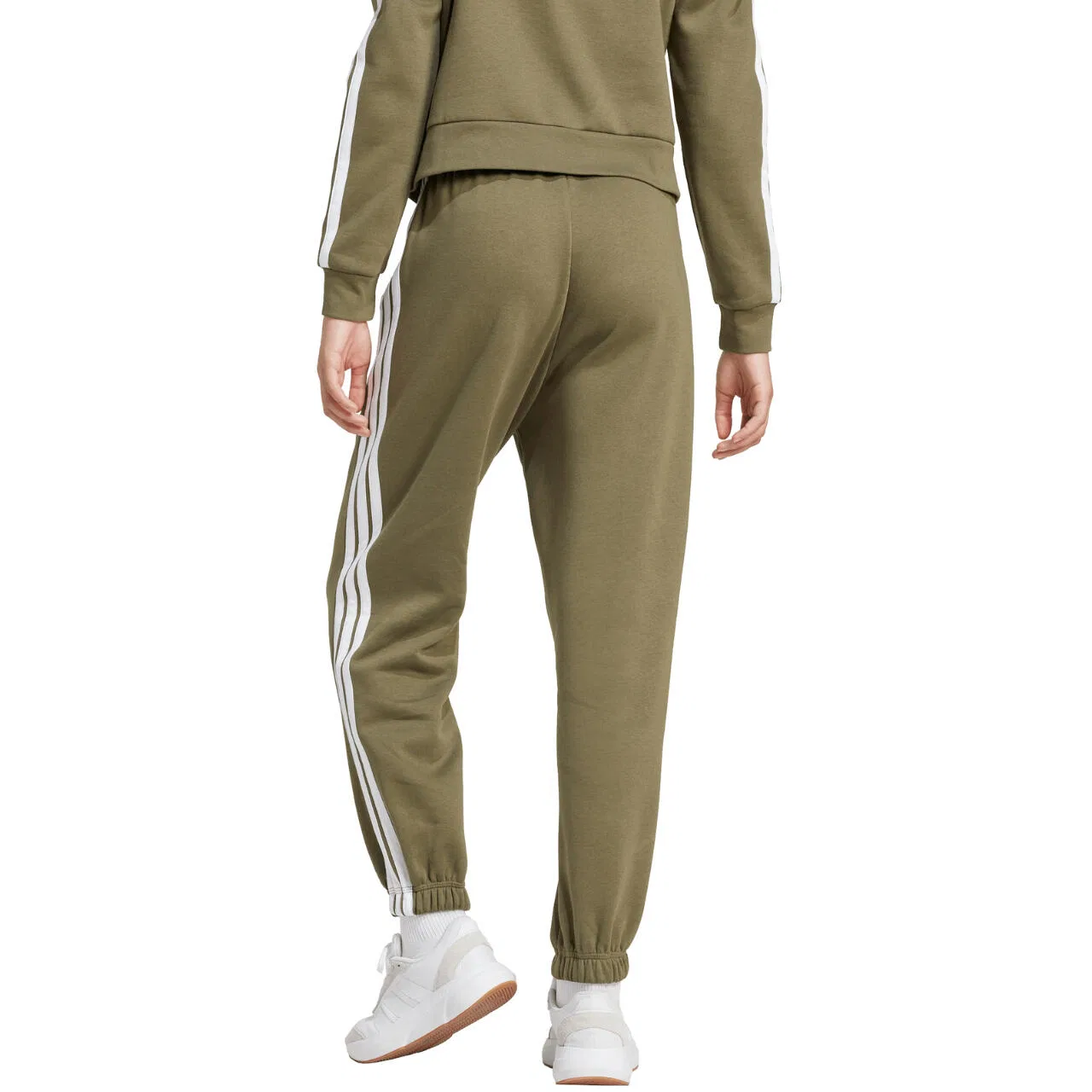 Женские спортивные штаны свободного кроя Essentials 3-Stripes Adidas, Grun Weiss — фото 3