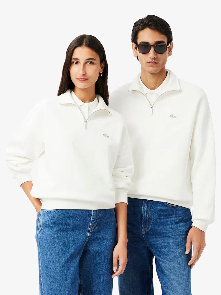 Свитер свободного кроя с полузастежкой LACOSTE