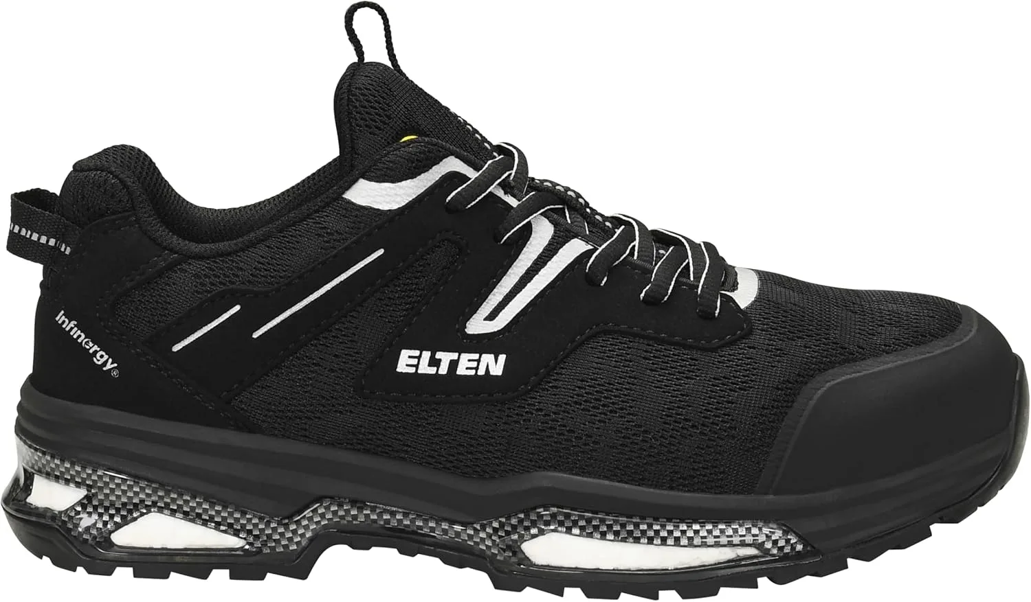 Защитные ботинки ELTEN York XXE Black Low ESD S1P, для мужчин и женщин, текстиль, стальной защитный носок, легкие, спортивные, черный — фото 2