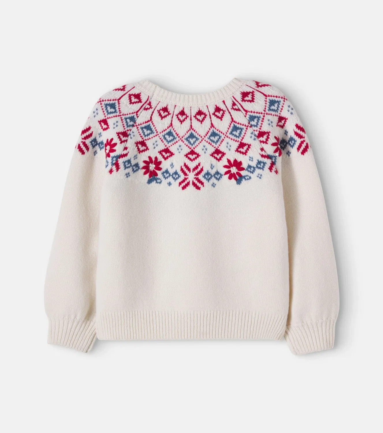 Свитер шерстяной с узором Fair Isle, Tartine Et Chocolat, белый — фото 3