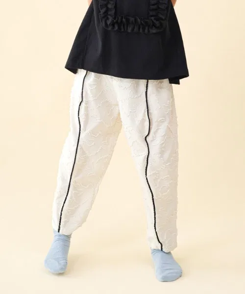 Детские брюки с волнообразной отделкой unica, Off White