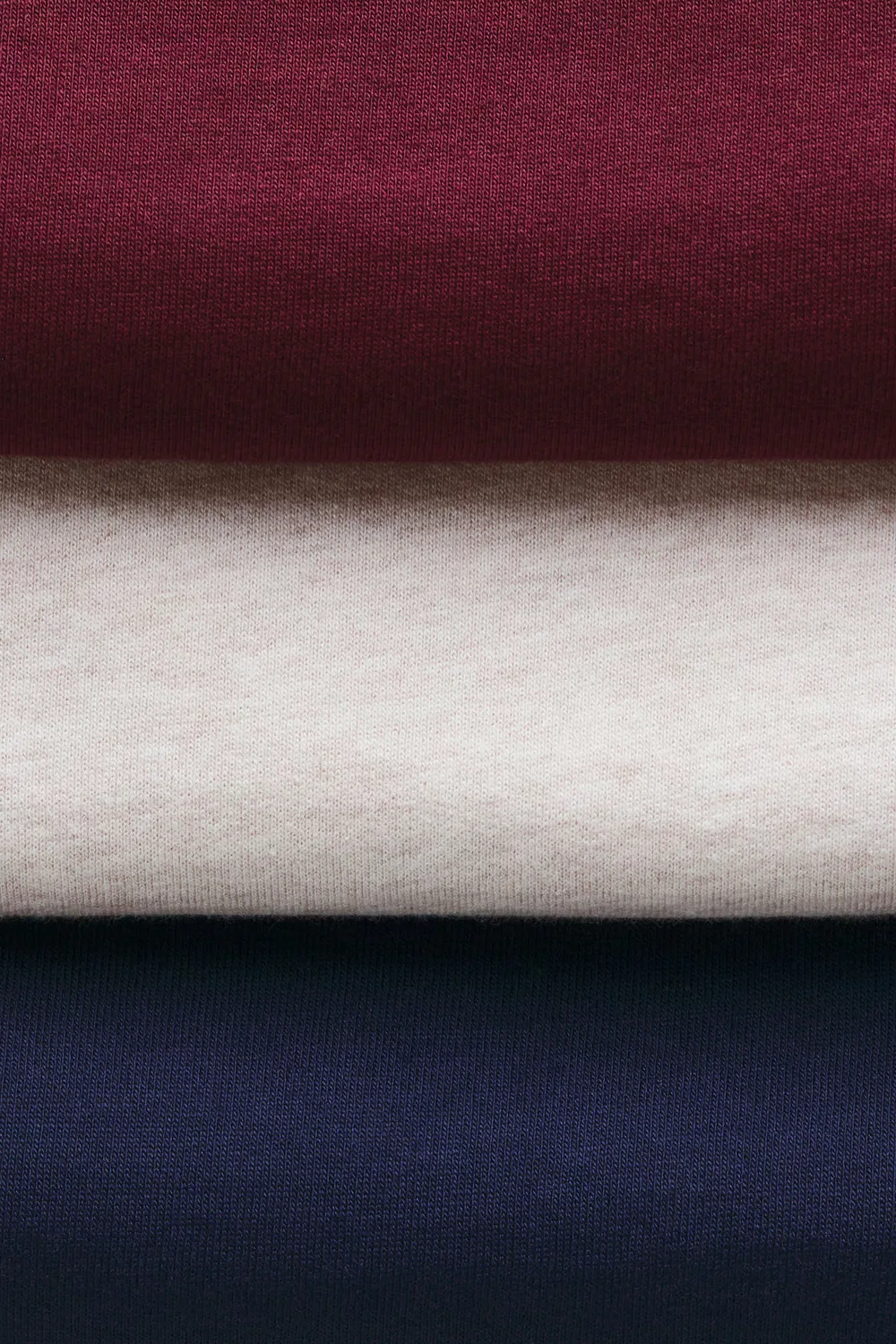 3 хлопковые толстовки H&M, Marineblau/Dunkelrot/Hellbeige — фото 2