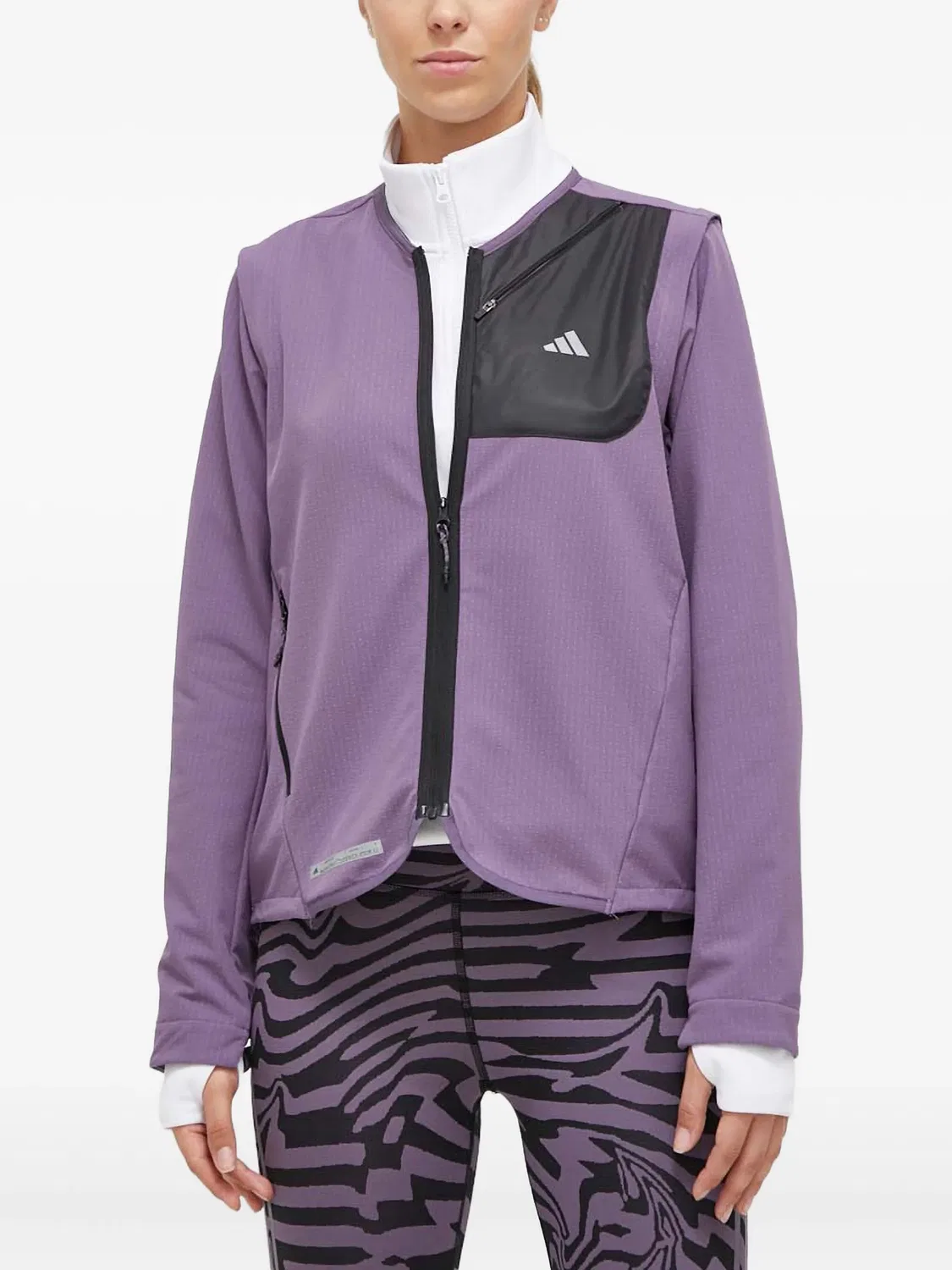 Куртка на молнии с высоким воротником Adidas, фиолетовый