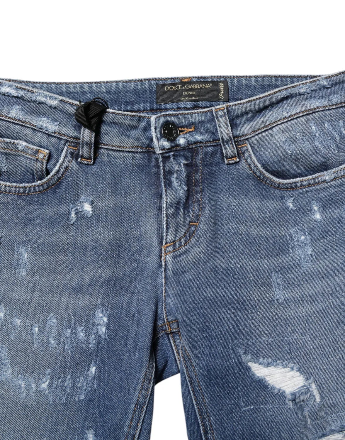 Женские джинсы скинни с потертостями PRETTY Skinny Denim Dolce & Gabbana, Blue — фото 4