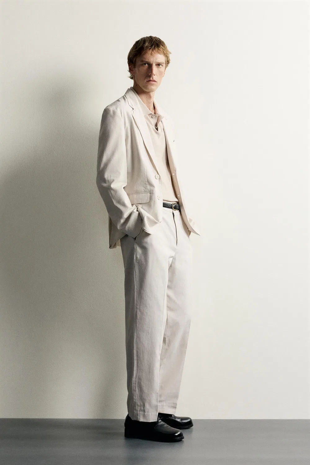 Выстиранные брюки свободного кроя для костюма ZARA, Ice — фото 4