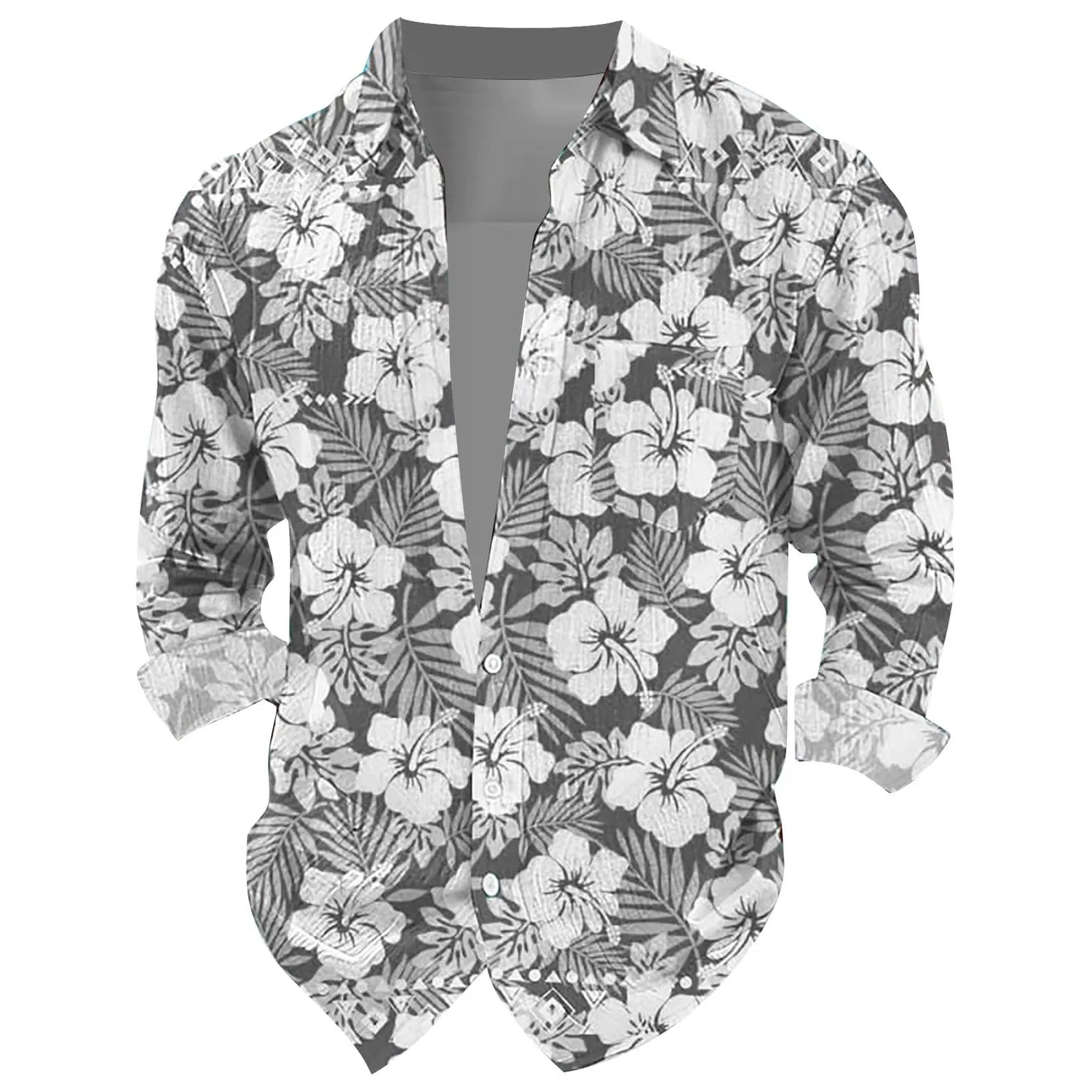 Мужская рубашка с принтом Summer Hawaiian Shirts, grey