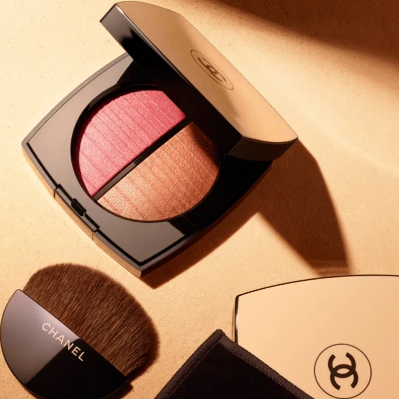 Женский набор хайлайтер и румяна с фланелевым кармашком Nightfall CHANEL, Beige — фото 4