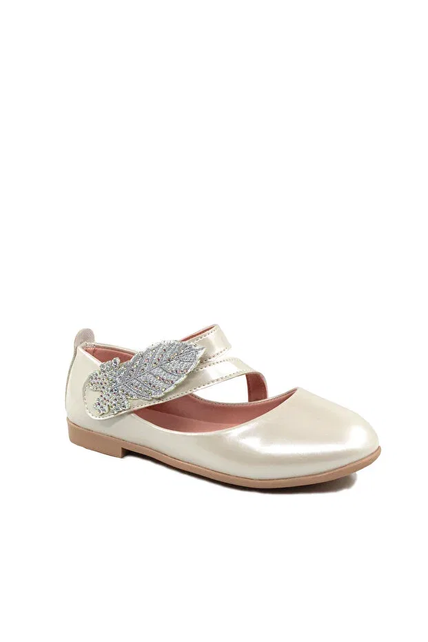 Детские балетки для девочек с принтом Orthopedic leaf detailed daily girl's ballet flat insole Pabuçland, Sedef