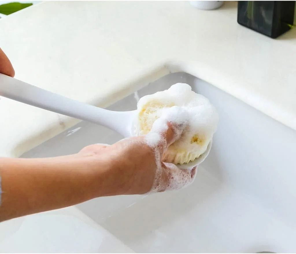 Щетка для тела Bath Brush с длинной ручкой, WYRKYP, Белый — фото 4