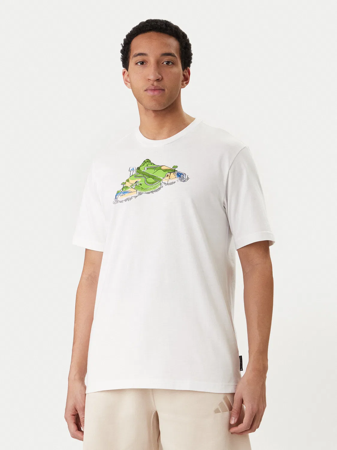 Мужская футболка стандартного кроя Novelty Mini Graphic Adidas, белый