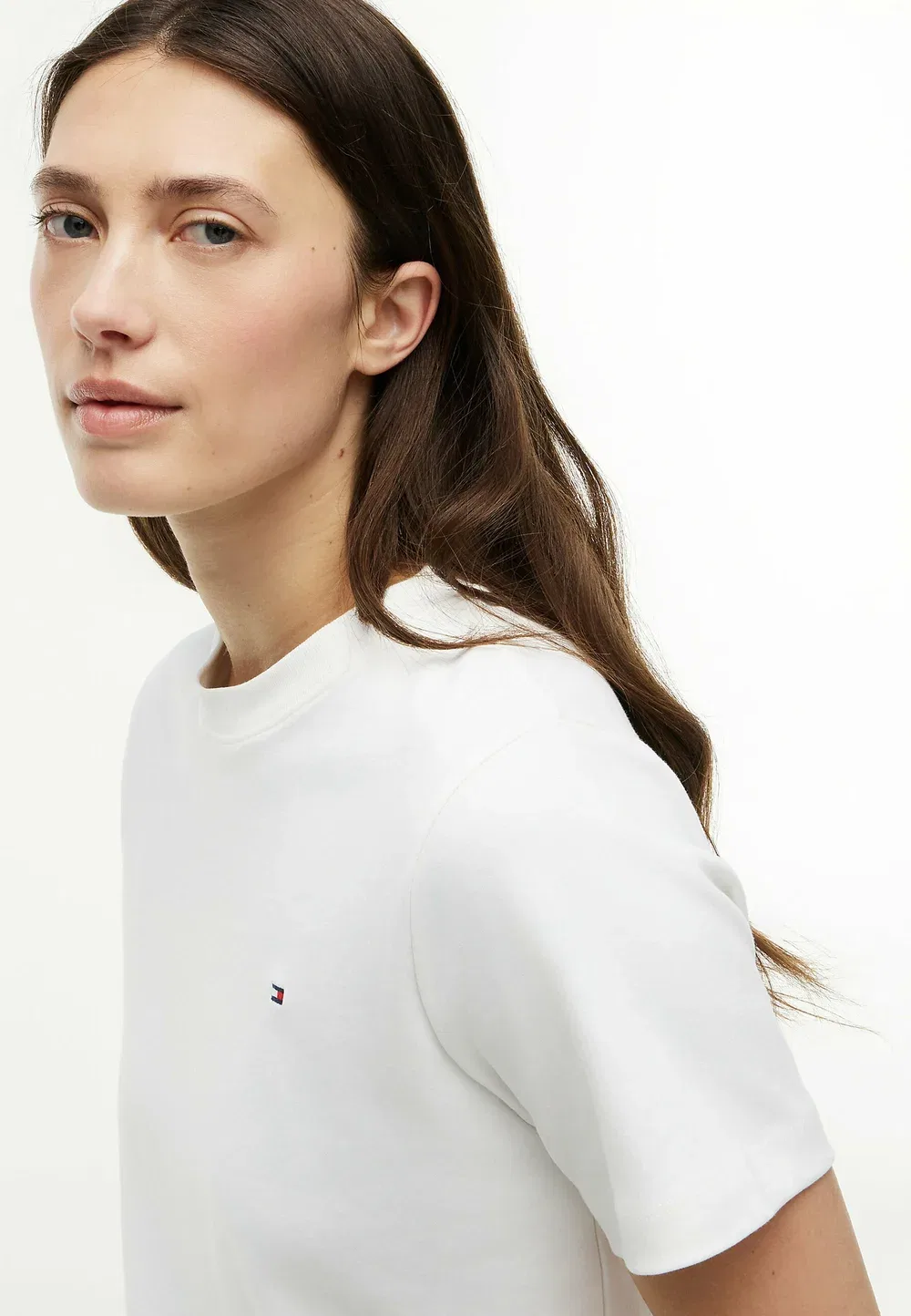 Футболка свободного кроя из трикотажа - базовая футболка Tommy Hilfiger, Ecru — фото 4