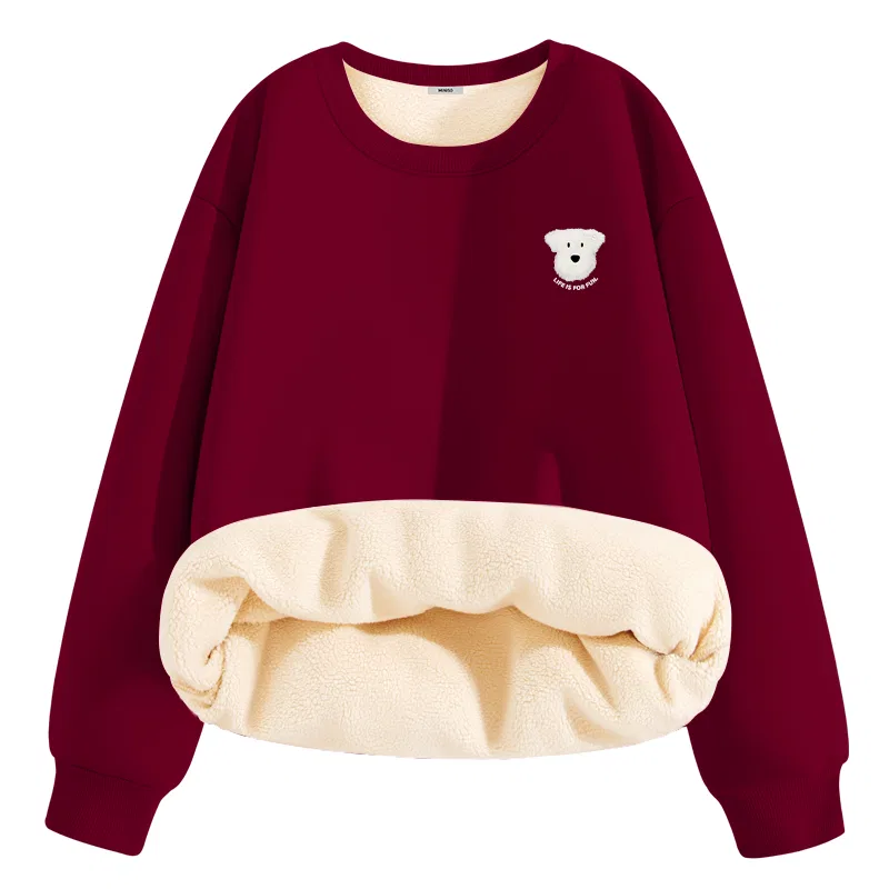 Детский свитшот с принтом Ma Pin Puppy Chest Logo MINISO, Burgundy