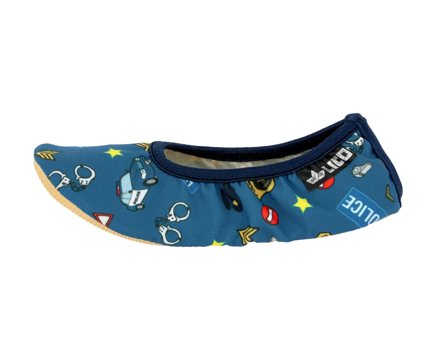 Детские тапочки для мальчиков с принтом Gymnastikschuh Jungen Slipper LICO, Цвет BLAU — фото 2