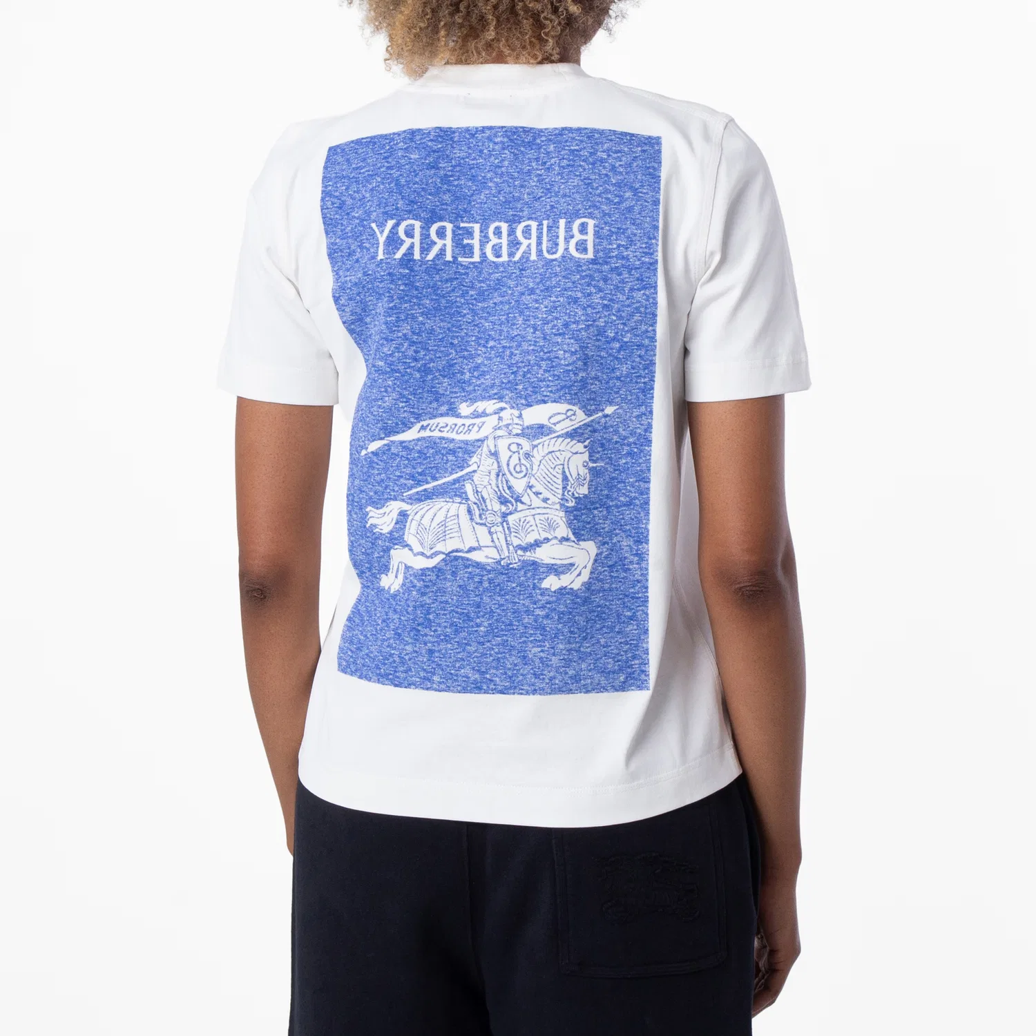 Футболка с принтом Equestrian Knight Print T Shirt Burberry, Salt