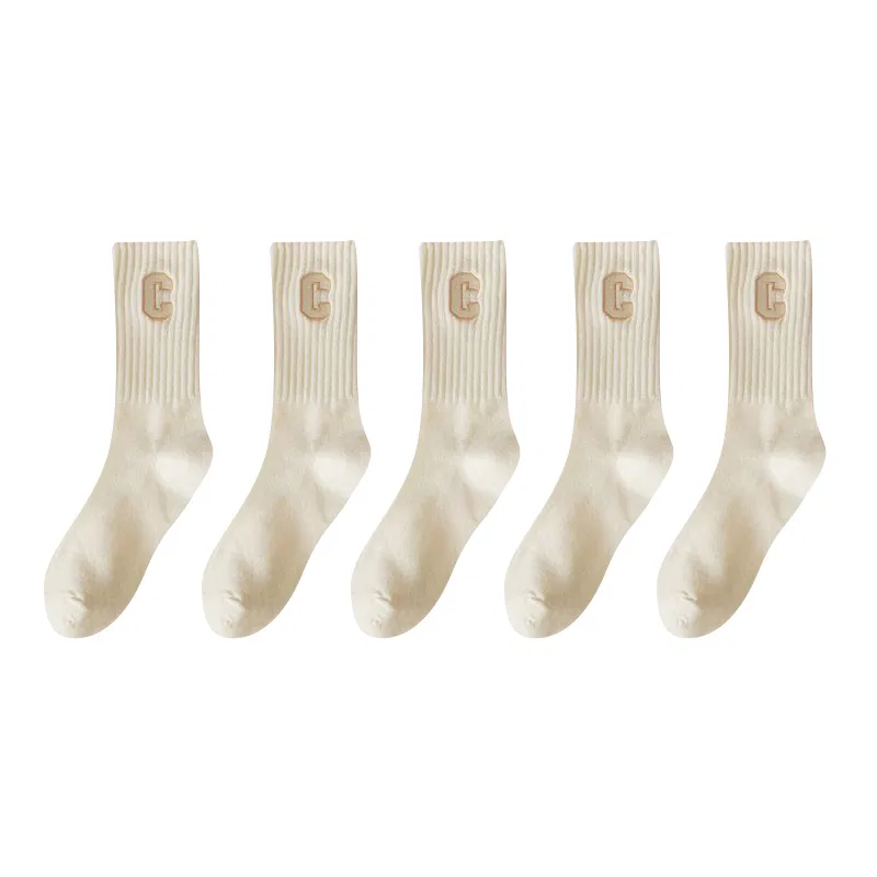 Детские носки до середины икры, комплект из 5 пар, 5 Pack Beige, MIIOW