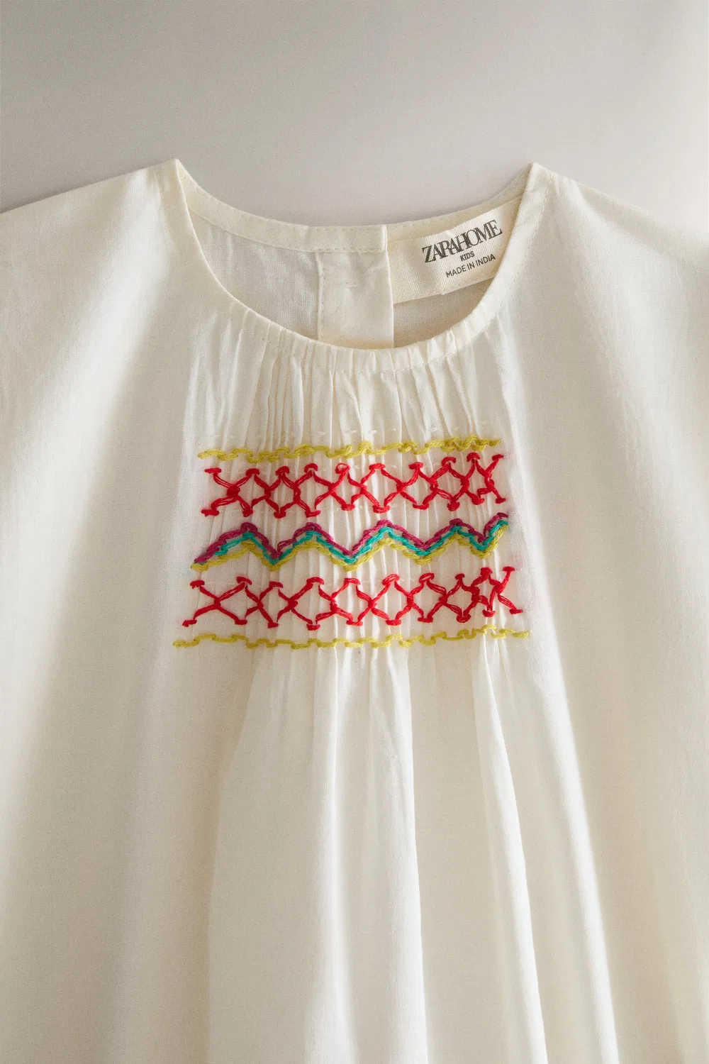 Детский боди с вышивкой ZARA, Cream — фото 2