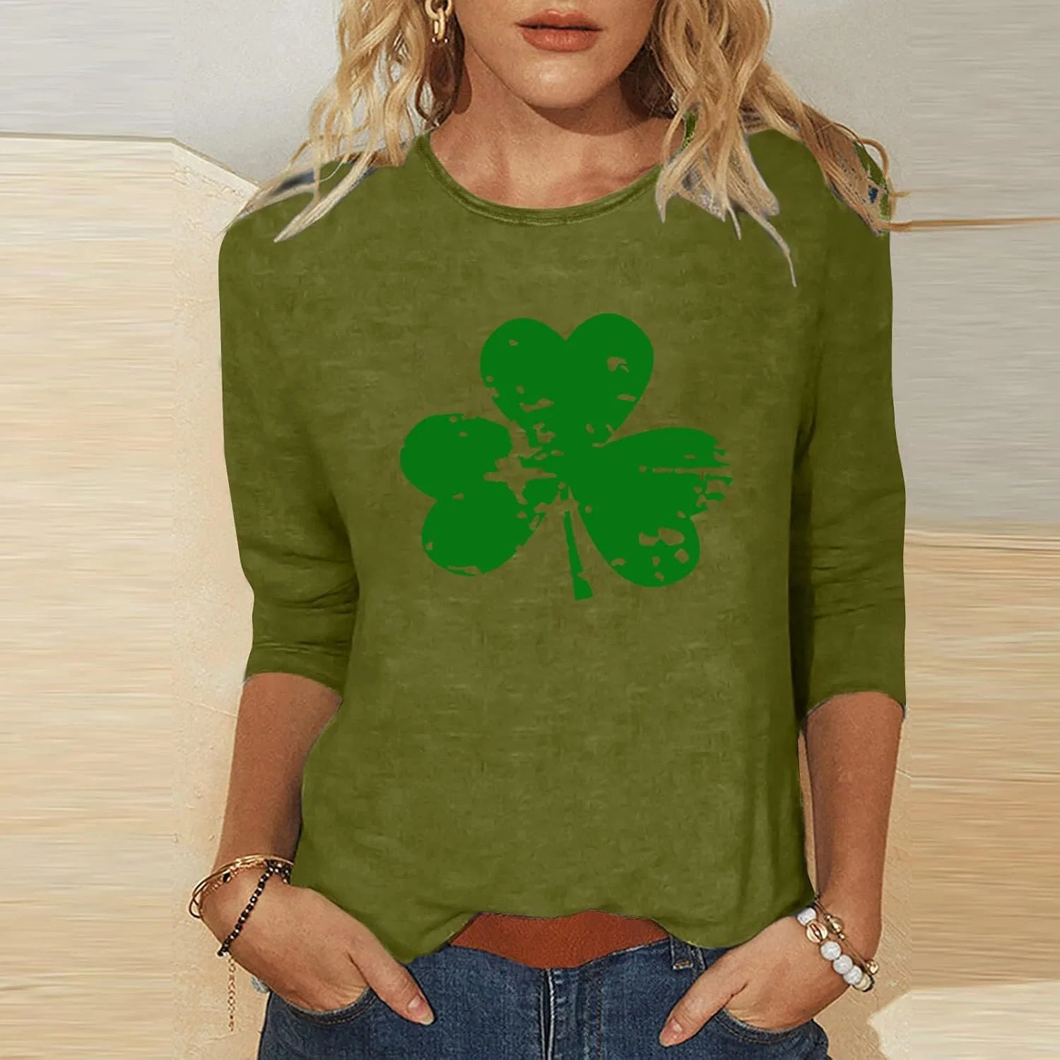 Женская футболка с трилистником St Patrick's Day Tunic, Green — фото 2