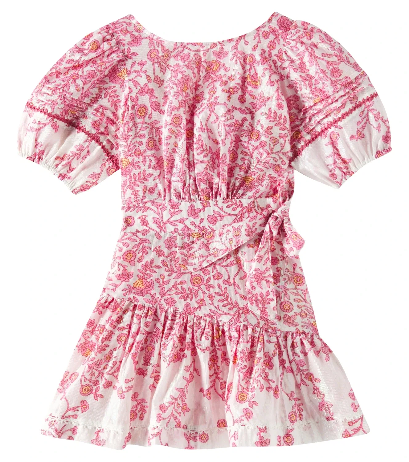 Платье хлопковое с металлическими волокнами Chantal Poupette St Barth Kids, розовый