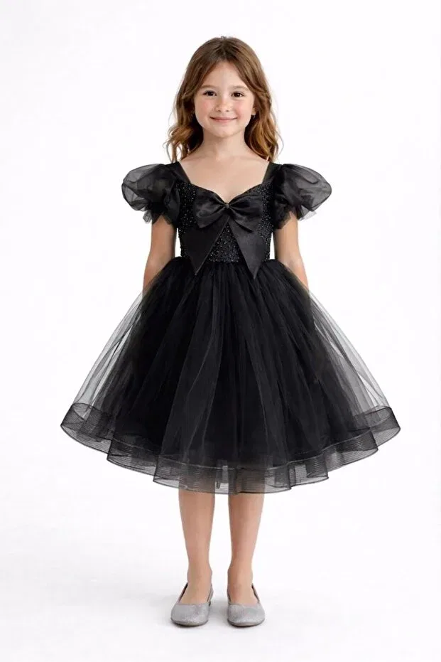 Детское платье для девочек кружевное Lisakids, Black