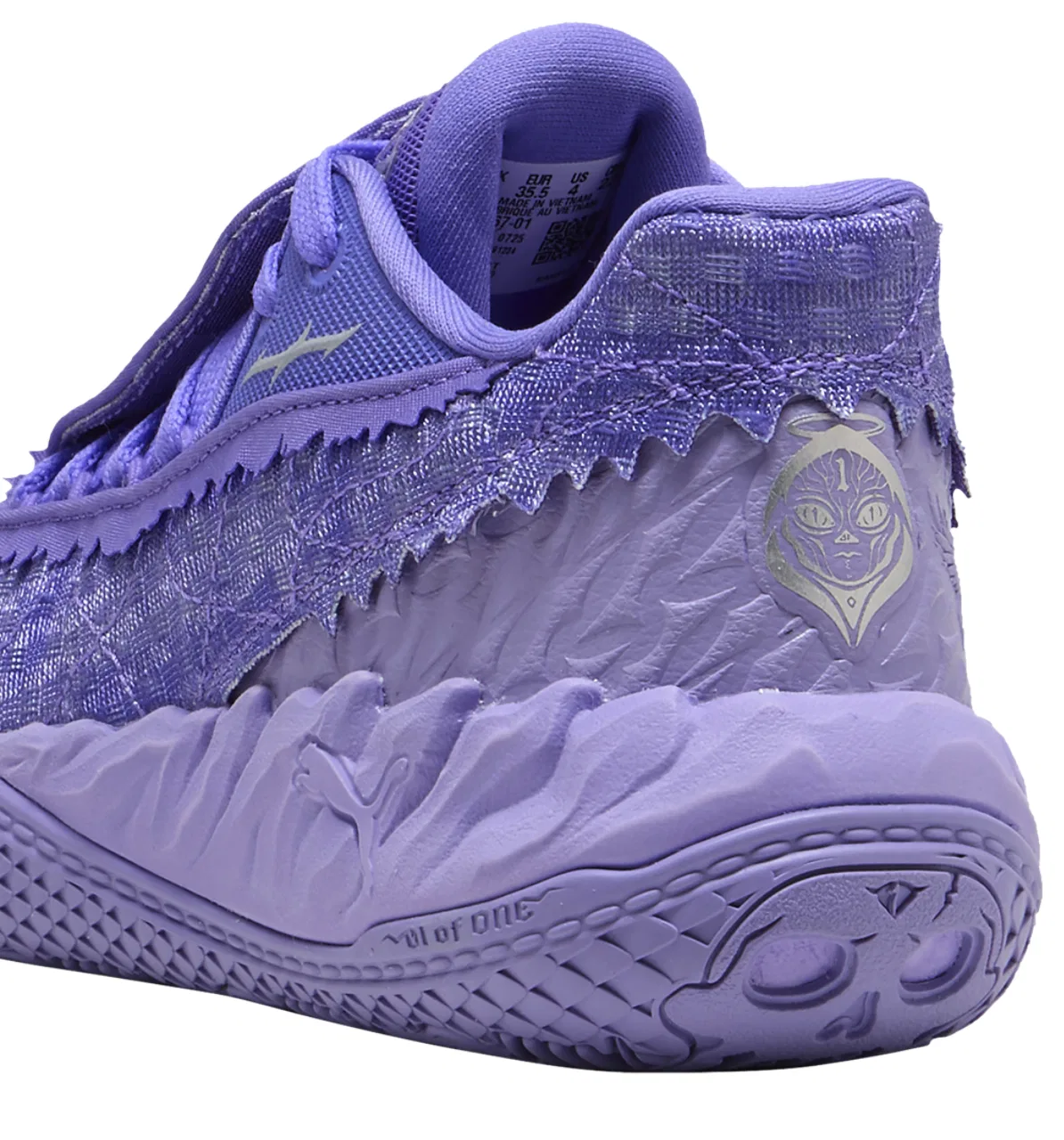 Детские кроссовки для мальчиков с текстильным верхом MB.05 Lo Team PUMA, Lavender Alert/Dark Amethyst — фото 3