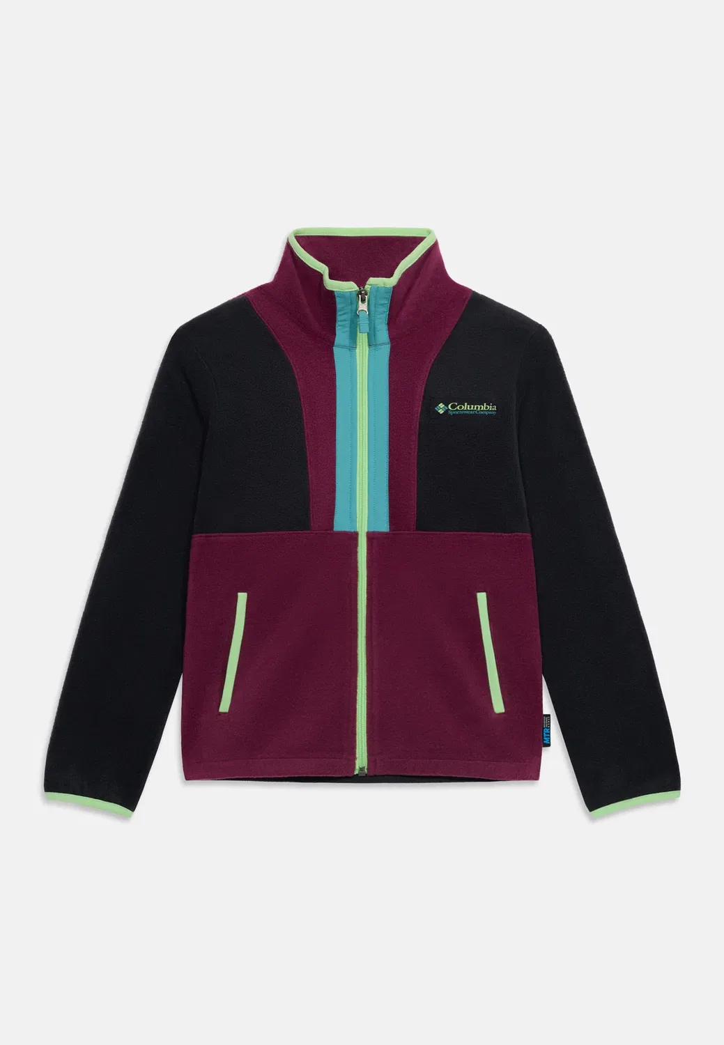 Куртка унисекс на молнии с откидной спинкой Columbia, Black/Marionberry/Teal