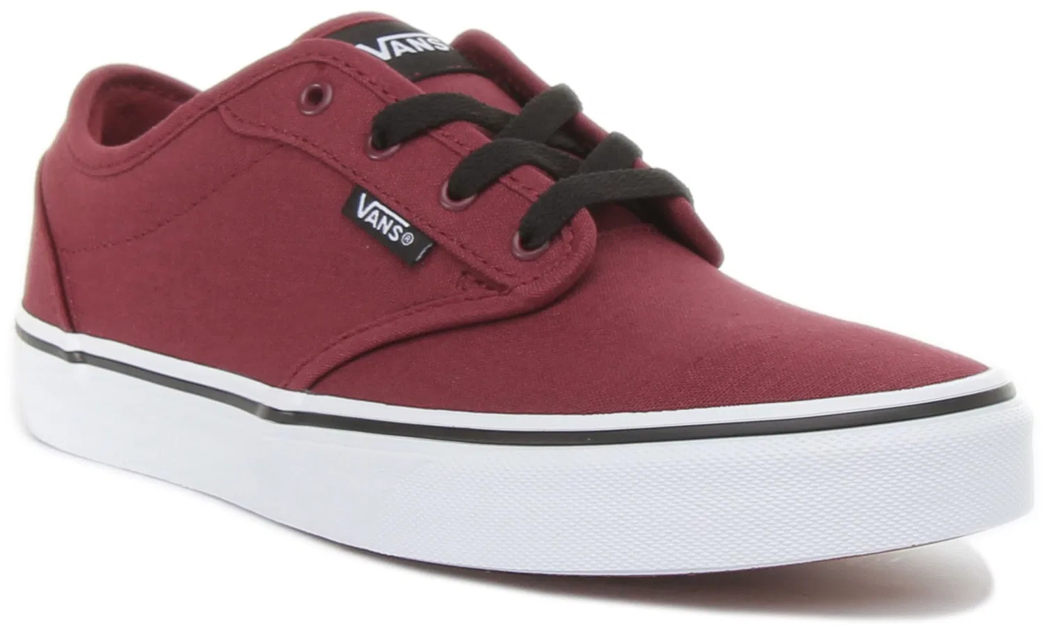 Детские кроссовки на шнуровке Atwood Vans, Canvas Oxblood Black — фото 2