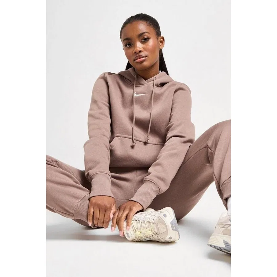 Женский худи с капюшоном Phoenix Fleece Nike, Коричневый — фото 4
