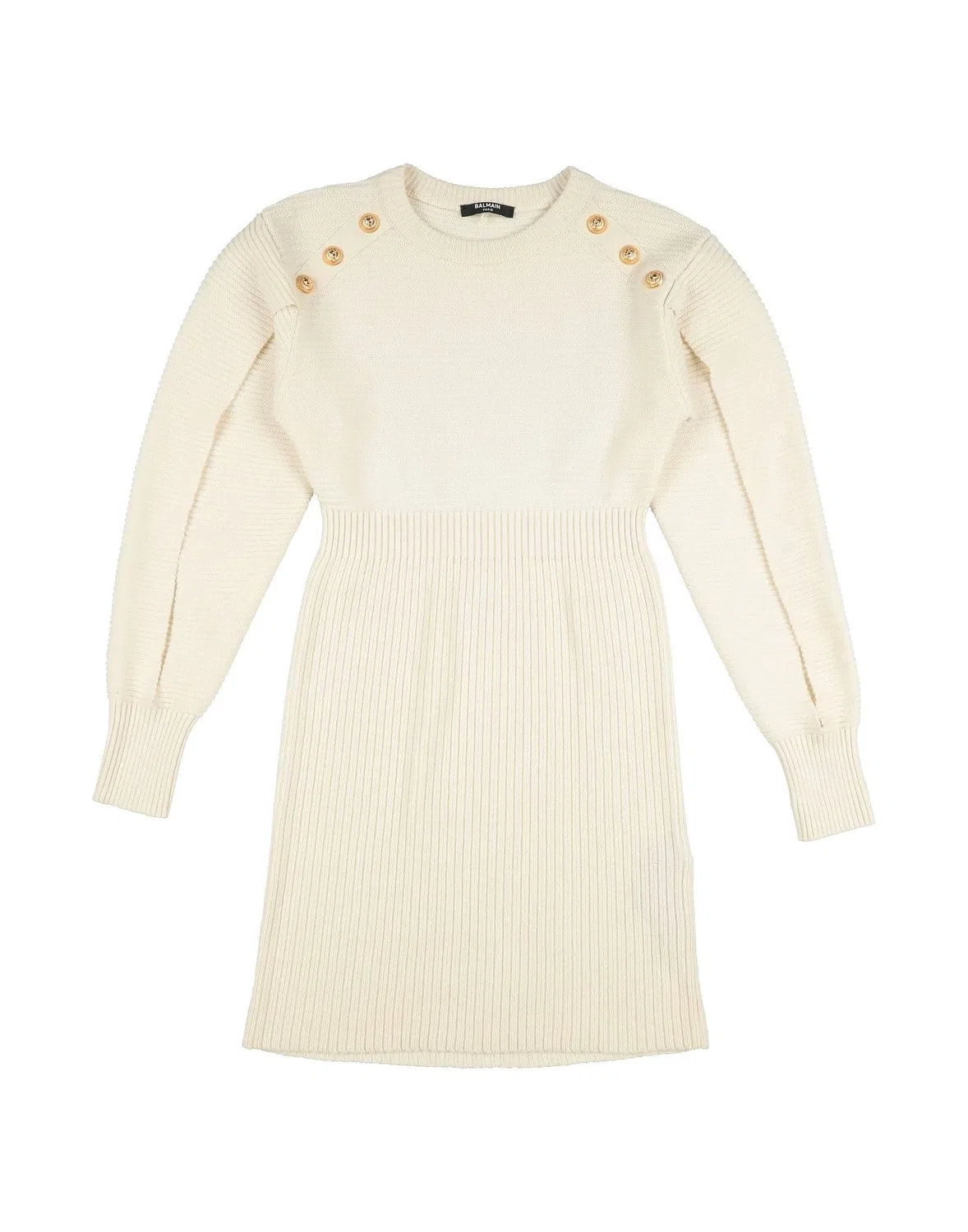 Детское платье для девочек с длинным рукавом Balmain, айвори
