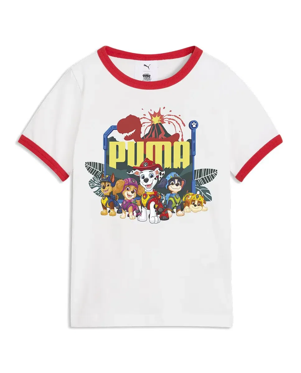 Детская футболка для мальчиков с принтом PAW PATROL Ringer Puma, Белый — фото 3